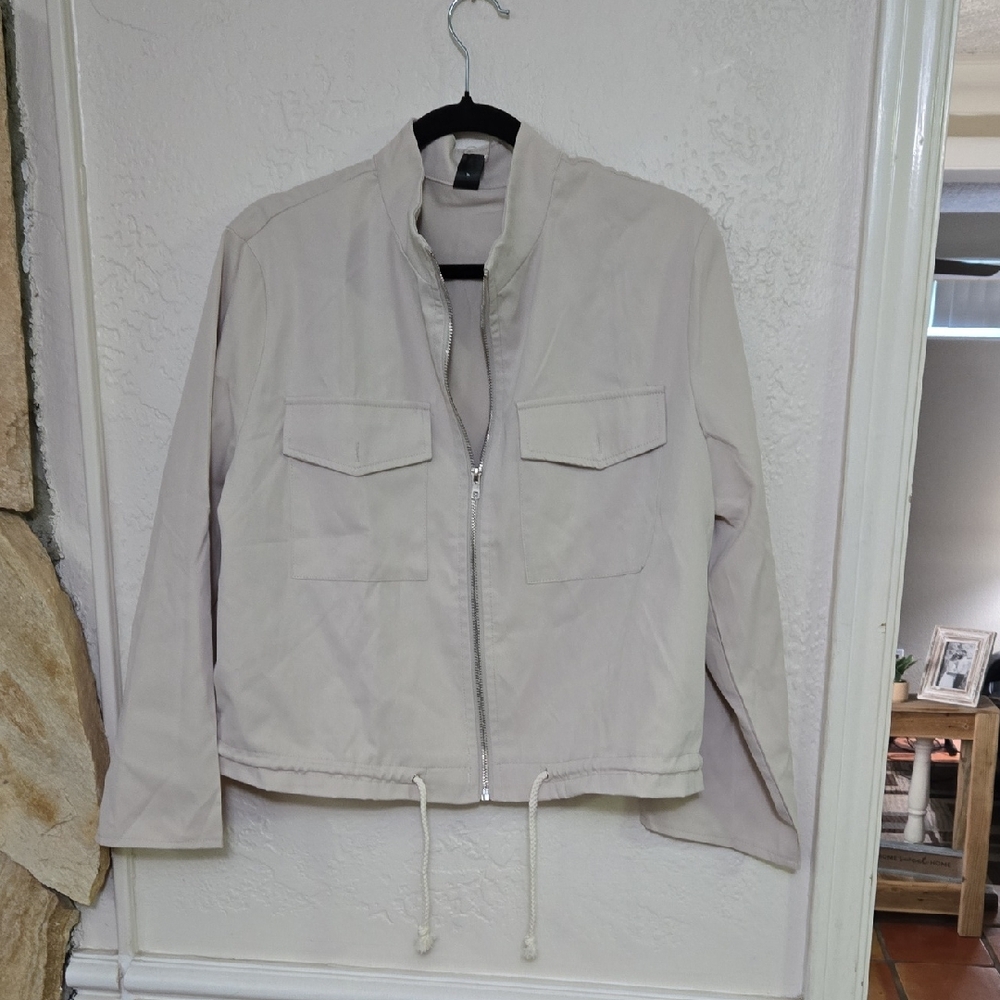 Stylish Women's Beige Bomber Jacket